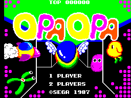 Opa Opa title screen for Sega Mark III